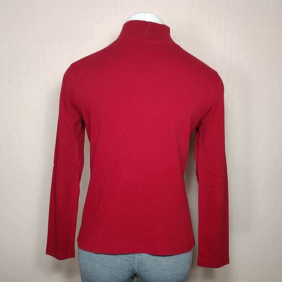 St. John's Bay Womens Classic Mock Neck, Long Sleeve T-Shirt - Picture 3 of 10